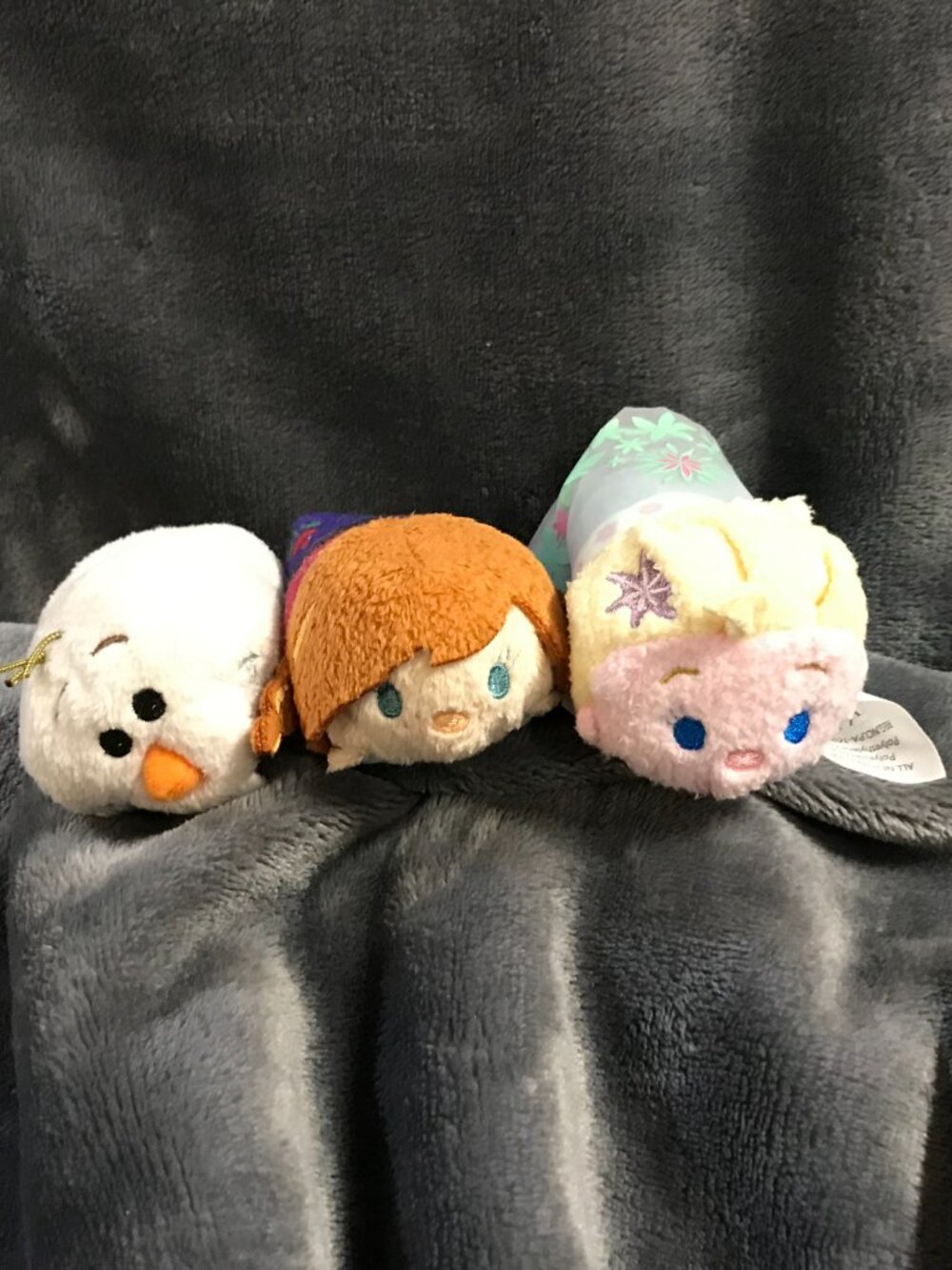 Disney Frozen Mini Tsum Tsum Plush Set Olaf Elsa Anna 3-Piece EUC